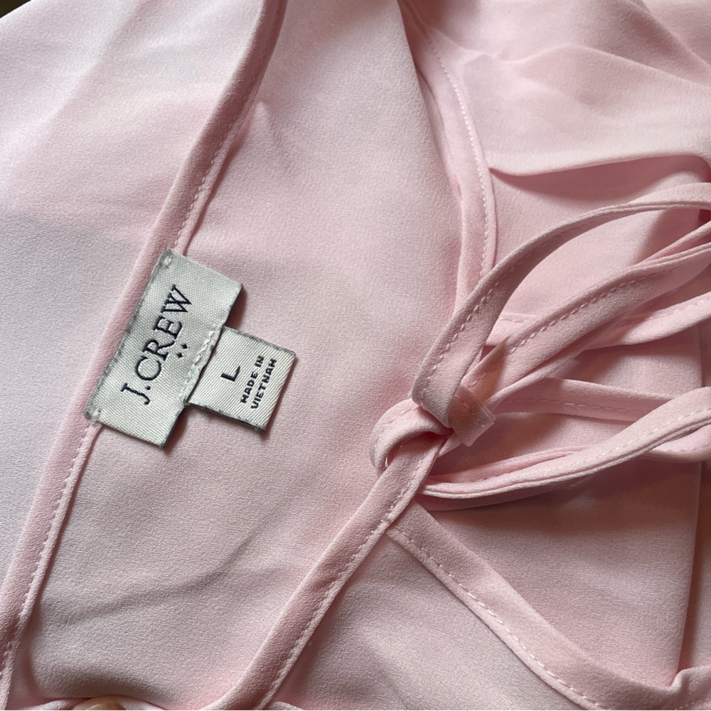 J.crew pink Sleeveless Blouse with Tie Neck
